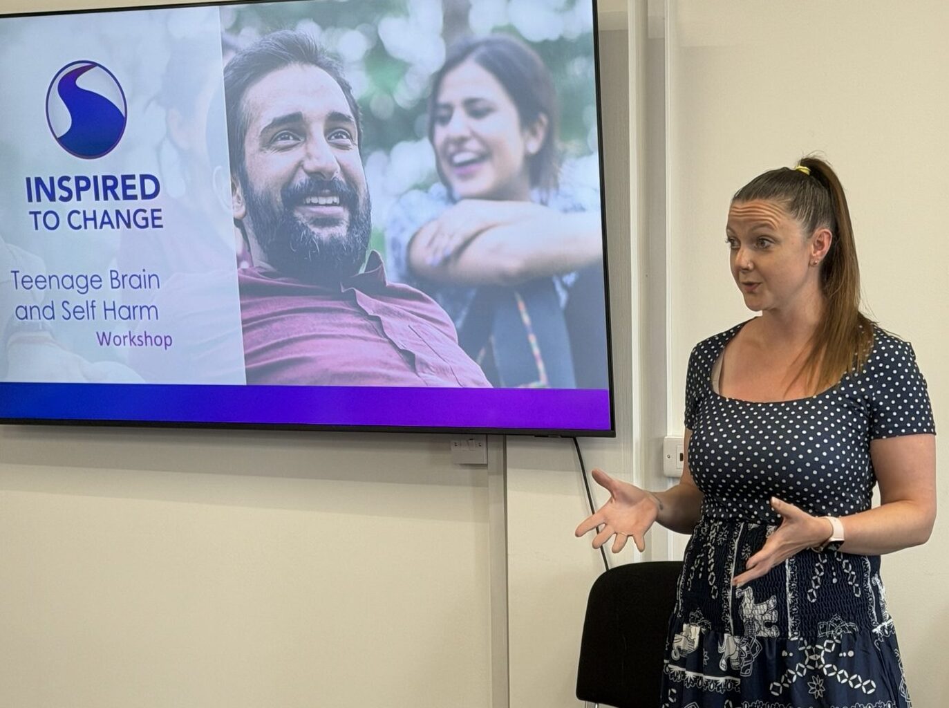Samantha Morson, Inspired To Change hypnotherapist in Canvey Island, delivering the Teenage Brain and Self Harm workshop.